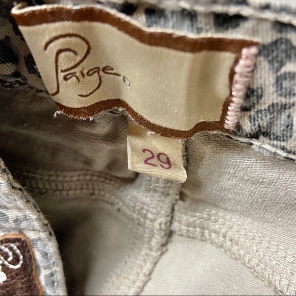 Paige Womens Denim Peg Skinny Jeans Size 29 Cheetah Animal Print Steel Gray - Picture 7 of 7